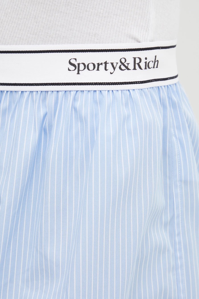Sporty & Rich pantaloncini in cotone Serif Logo Gym blu SH015602300ST08