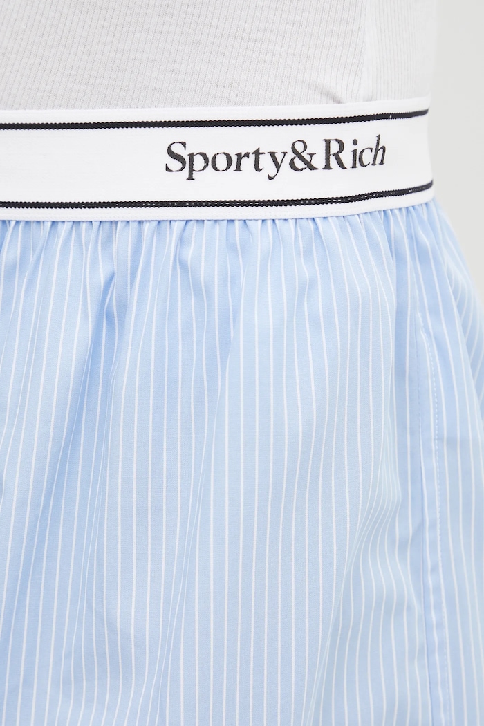 Sporty & Rich pantaloncini in cotone Serif Logo Gym blu SH015602300ST08