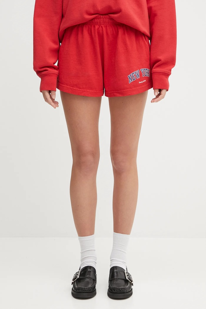 Бавовняні шорти Sporty & Rich New York Ivy Disco надрук червоний SH037602077RE15