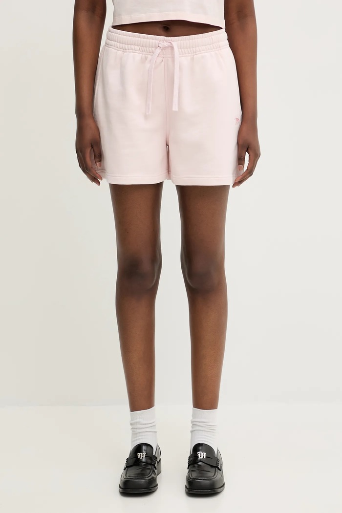 Бавовняні шорти Maison Kitsuné Baby Fox Patch Regular гладкий рожевий MW01113KM0325