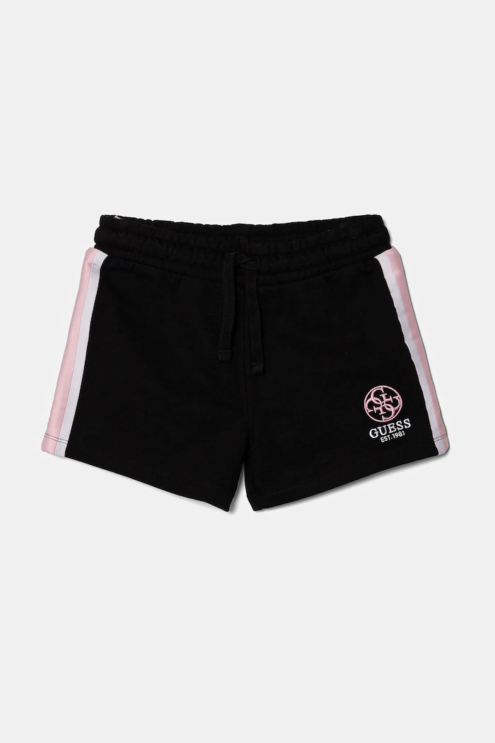 Dětské bavlněné šortky Guess pletenina černá J5RD09.KAD74.PPYA