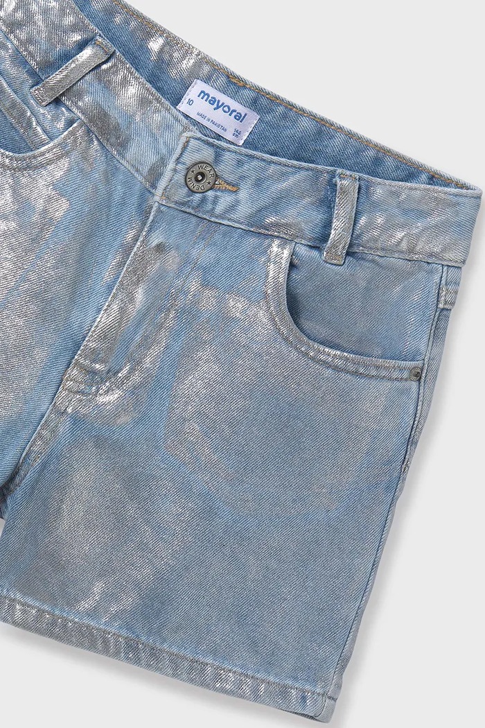 Mayoral pantaloni scurti din denim pentru copii albastru 6217.8E.Junior.PPYA