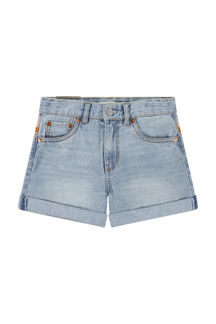 Levi's szorty jeansowe dziecięce MINI MOM SHORT W EMBROIDER 3EM218 niebieski SS25