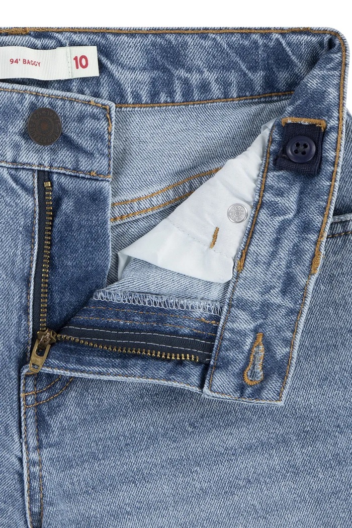 Detské rifľové krátke nohavice Levi's 94 BAGGY SHORT 3EM221 modrá