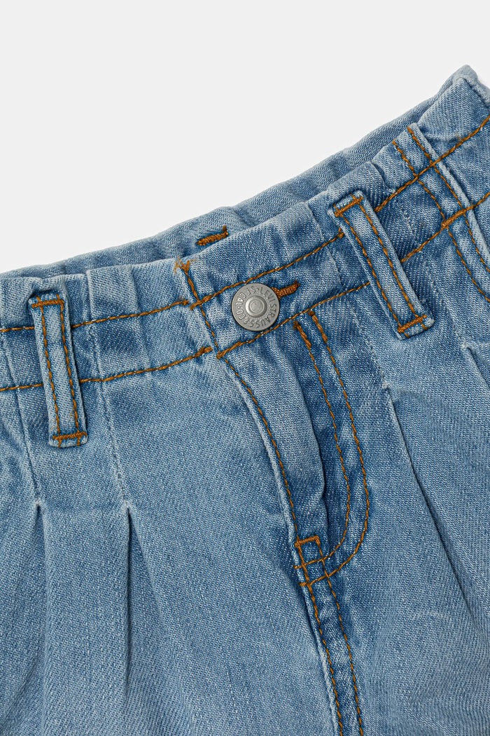 Djevojčice Dječje traper kratke hlače Levi's PLEAT PAPER BAG SHORT 1EM255 plava