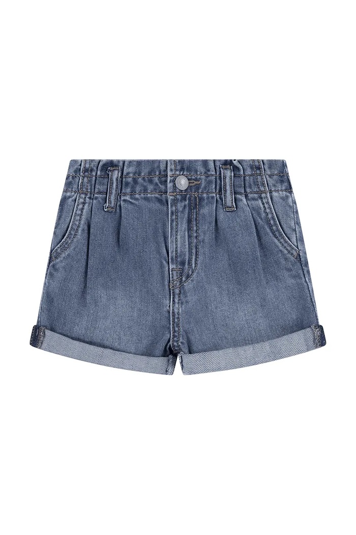 Dječje traper kratke hlače Levi's PLEAT PAPER BAG SHORT bez uzorka plava 1EM255
