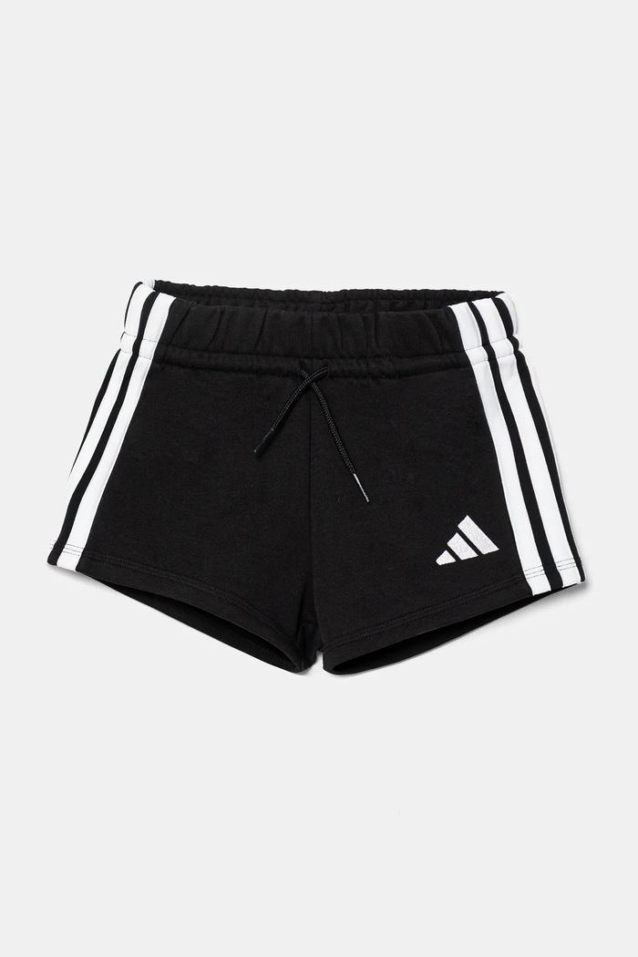 Παιδικό σορτς adidas πλεκτό ύφασμα μαύρο JJ3386