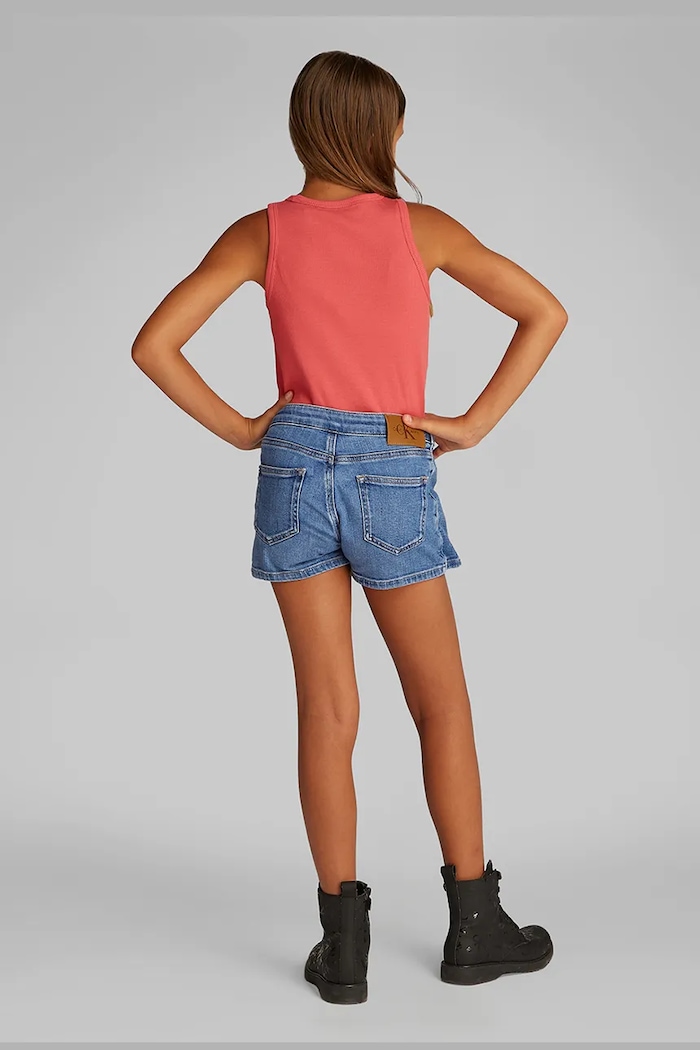 Dječje traper kratke hlače Calvin Klein Jeans plava IG0IG02887.PPYA
