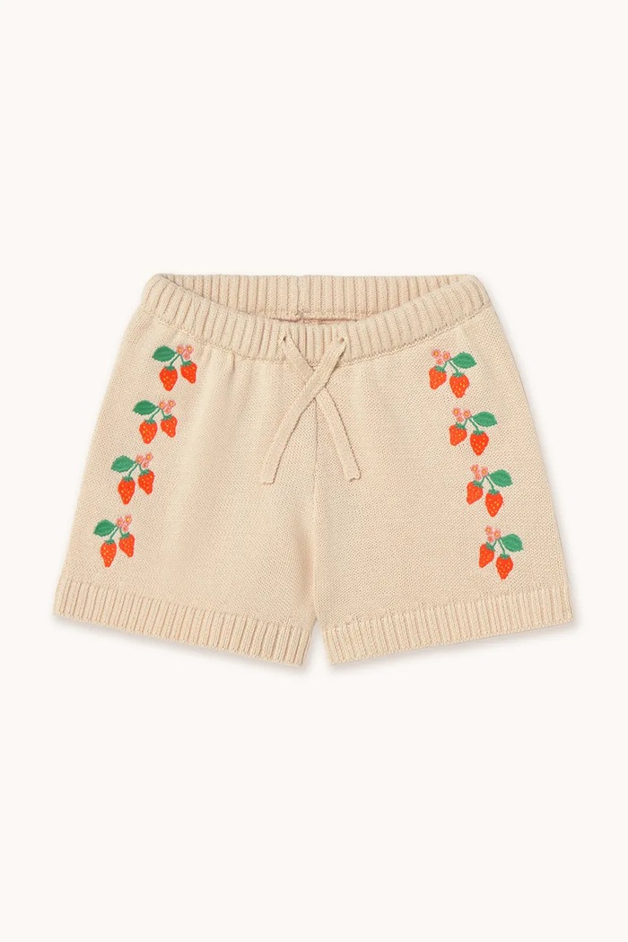 Tinycottons szorty bawełniane dziecięce STRAWBERRIES SHORTS SS25.301 beżowy SS25