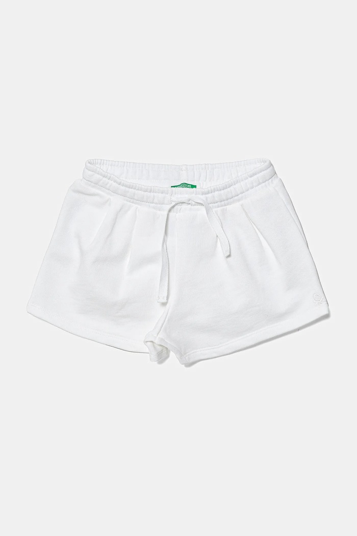 United Colors of Benetton gyerek pamut rövidnadrág dzsörzé fehér 3J70G901R.P.Seasonal