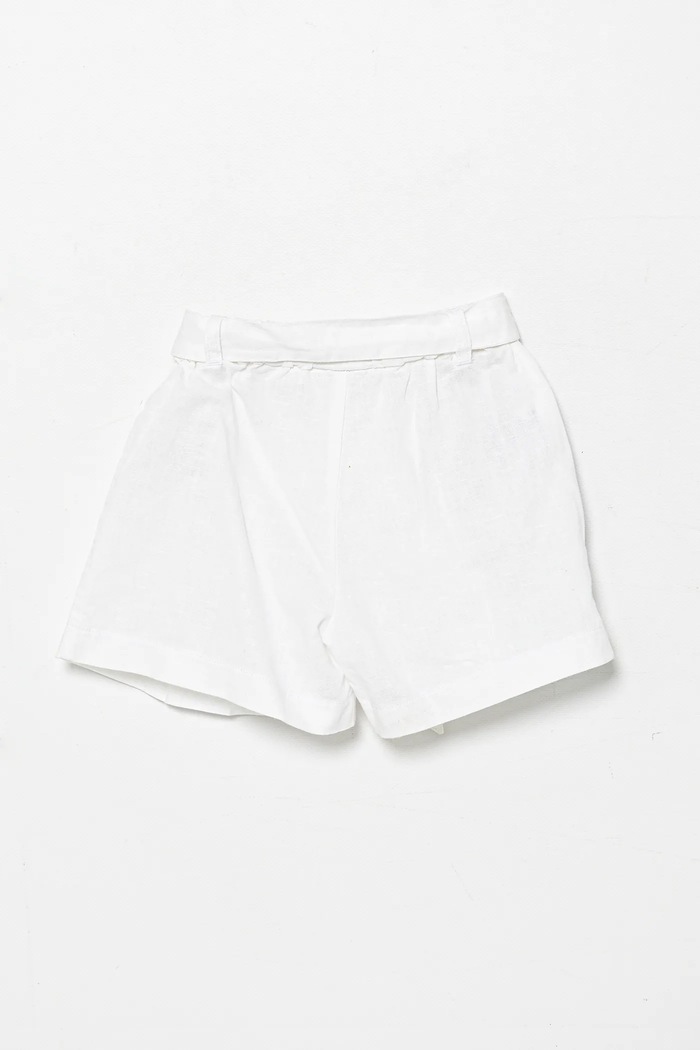 Dječje lanene kratke hlače United Colors of Benetton 43WBG902G.P.Seasonal bijela SS25
