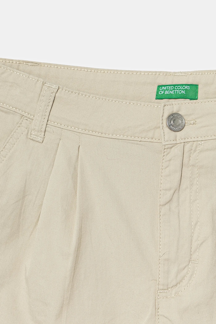 Dziewczynka United Colors of Benetton szorty bawełniane dziecięce 47RGC903Y.G.Seasonal beżowy