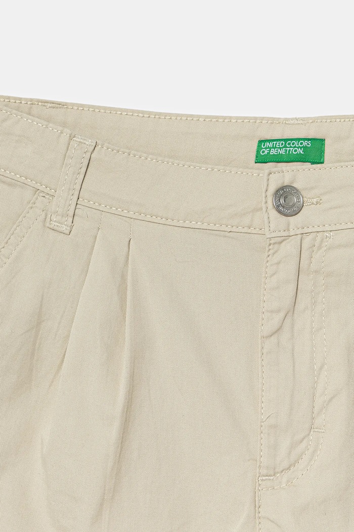 Dziewczynka United Colors of Benetton szorty bawełniane dziecięce 47RGC903Y.G.Seasonal beżowy