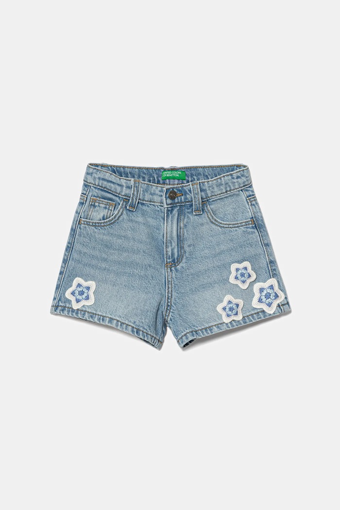 Παιδικό σορτς τζιν United Colors of Benetton βαμβάκι μπλε 42MHG902W.P.Seasonal