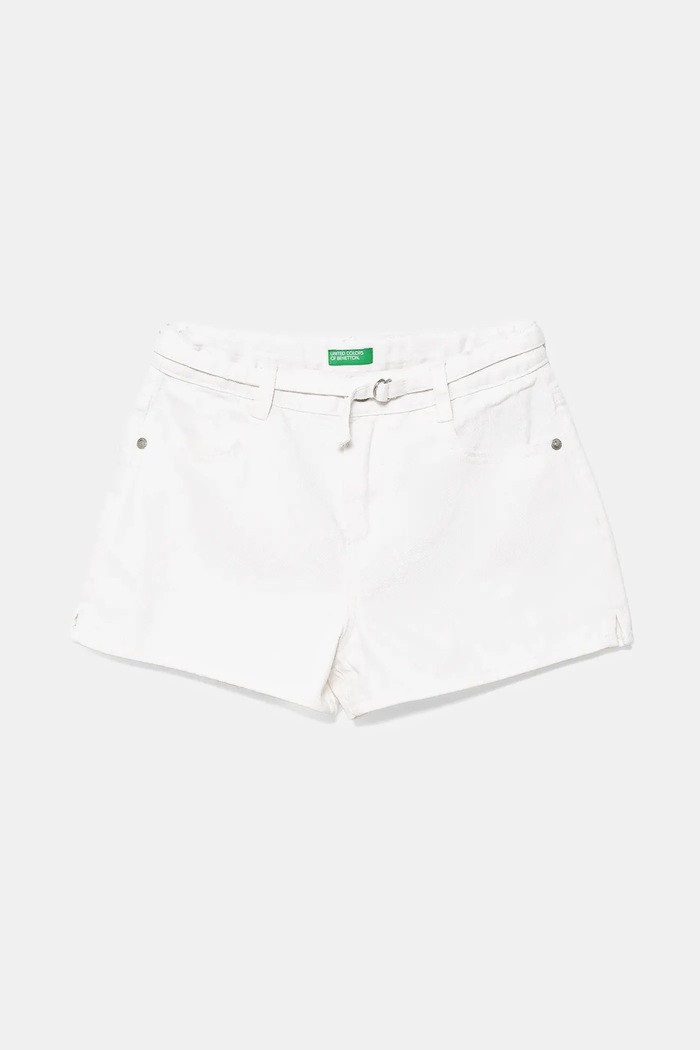 Παιδικό σορτς τζιν United Colors of Benetton casual λευκό 4PLRC903Z.G.Seasonal