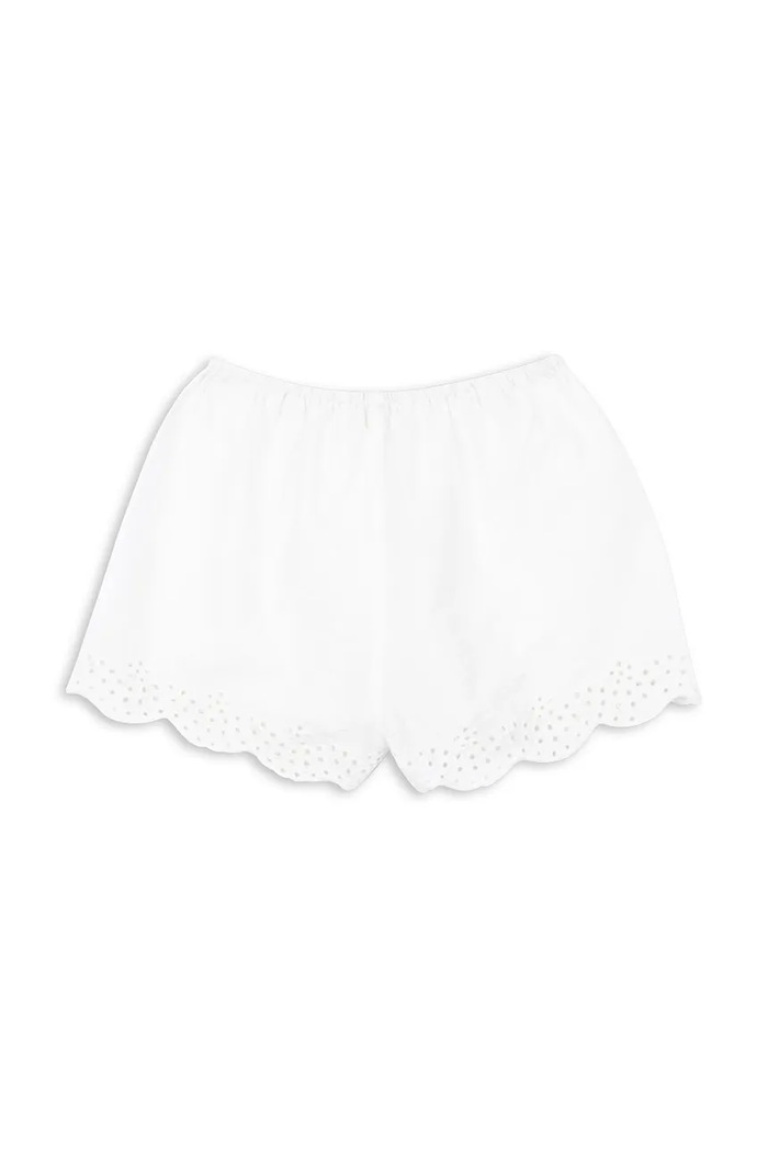 DÍVKA Dětské bavlněné šortky Konges Sløjd RHW X KS FIORI SHORTS GOTS KS103598 bílá