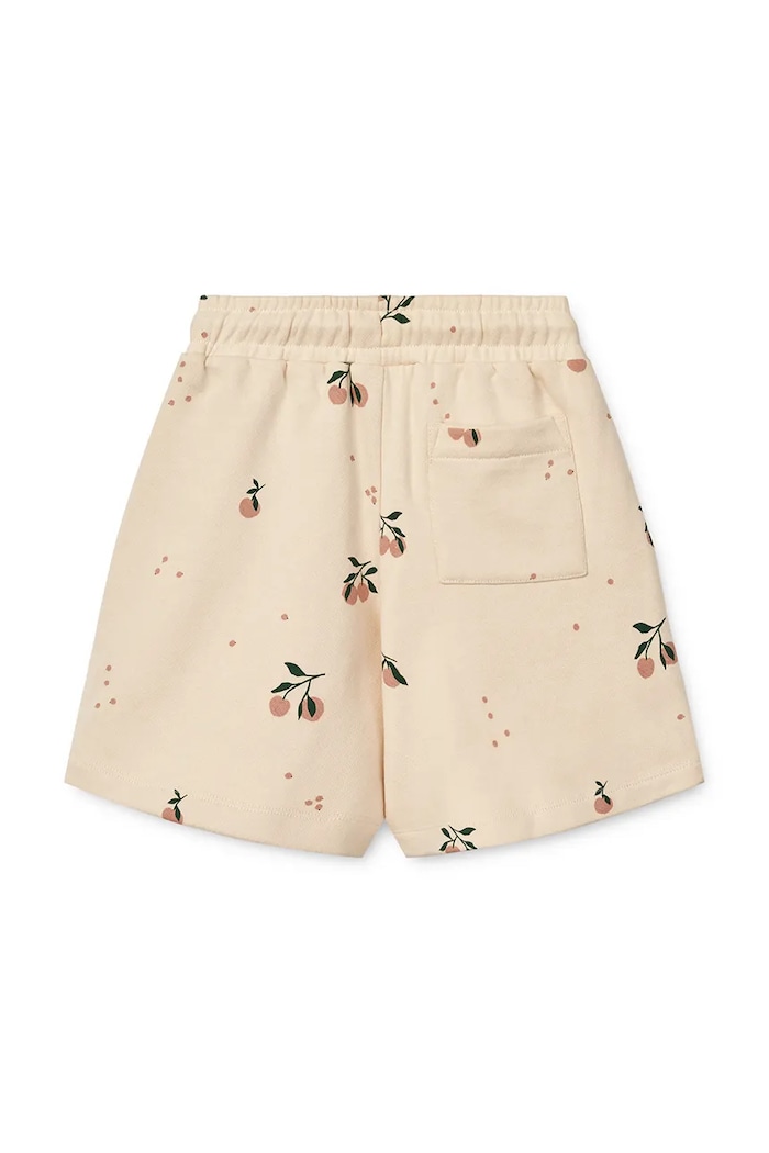 Băieți Liewood pantaloni scurți din bumbac pentru copii Gram Printed Sweatshorts LW19864 bej