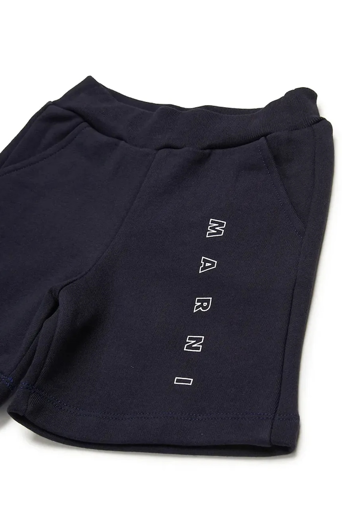 CHLAPEC Dětské bavlněné šortky Marni MP193B SHORTS M01403 námořnická modř