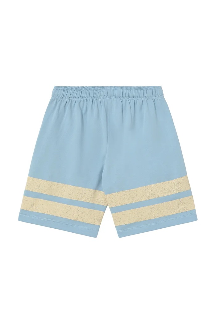 Момче Детски памучен къс панталон Tinycottons STRIPES LOGO SHORT SS25.139 син
