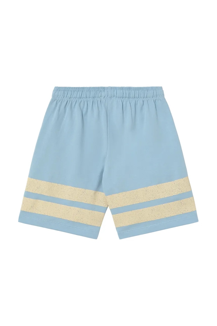 Момче Детски памучен къс панталон Tinycottons STRIPES LOGO SHORT SS25.139 син