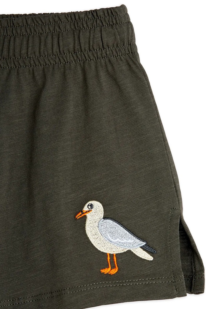 Детски памучен къс панталон Mini Rodini Seagull черен 2523012799