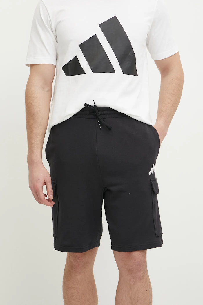 Къс панталон adidas Feelcozy трикотаж черен JE6291