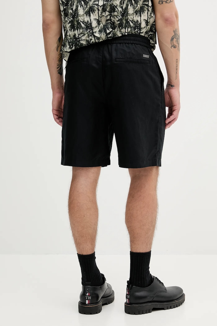 Дрехи Къс панталон с лен Armani Exchange XM000656.AF13180 черен