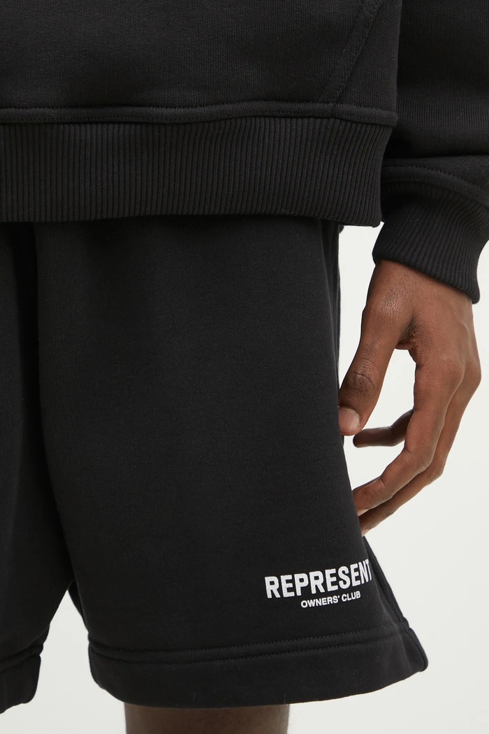Pamučne kratke hlače Represent Owners Club Shorts crna OCM100004.01