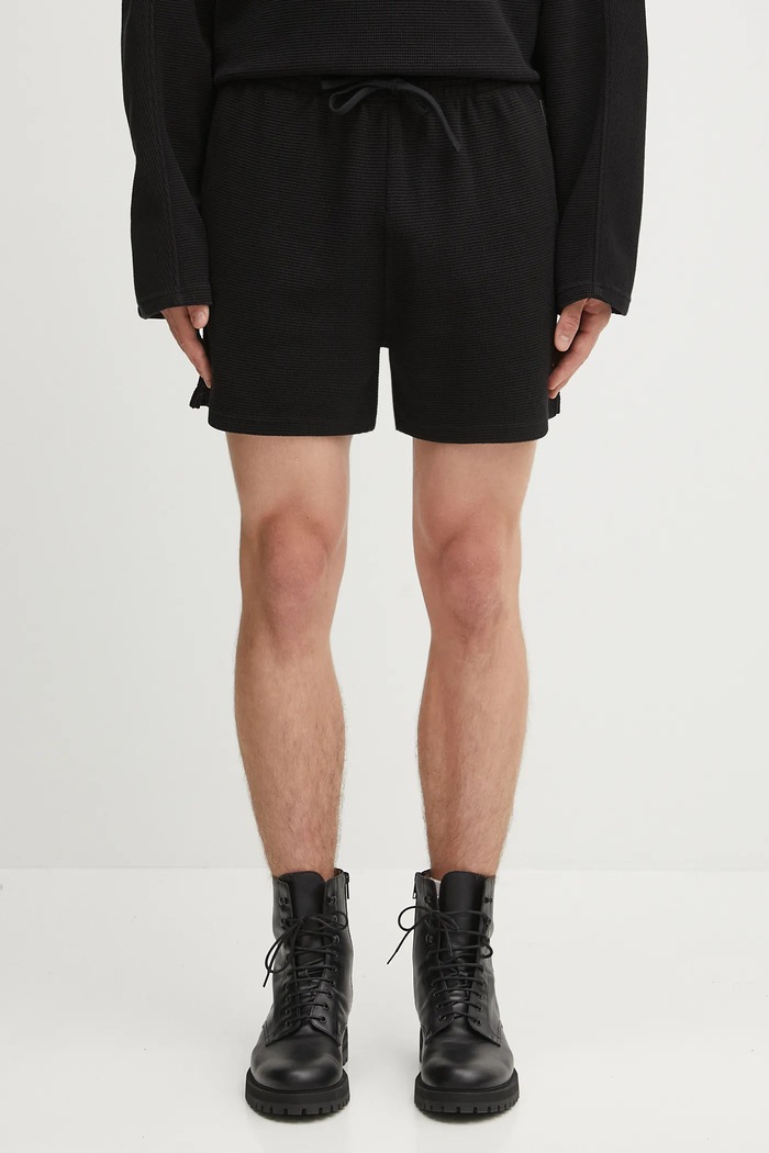 Хлопковые шорты Represent Waffle Shorts гладкий чёрный MLM41207.01