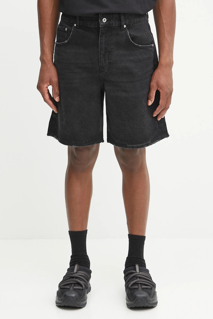 Τζιν σορτς Represent R10T Tailored Denim Shorts απλό μαύρο MLM61038.01