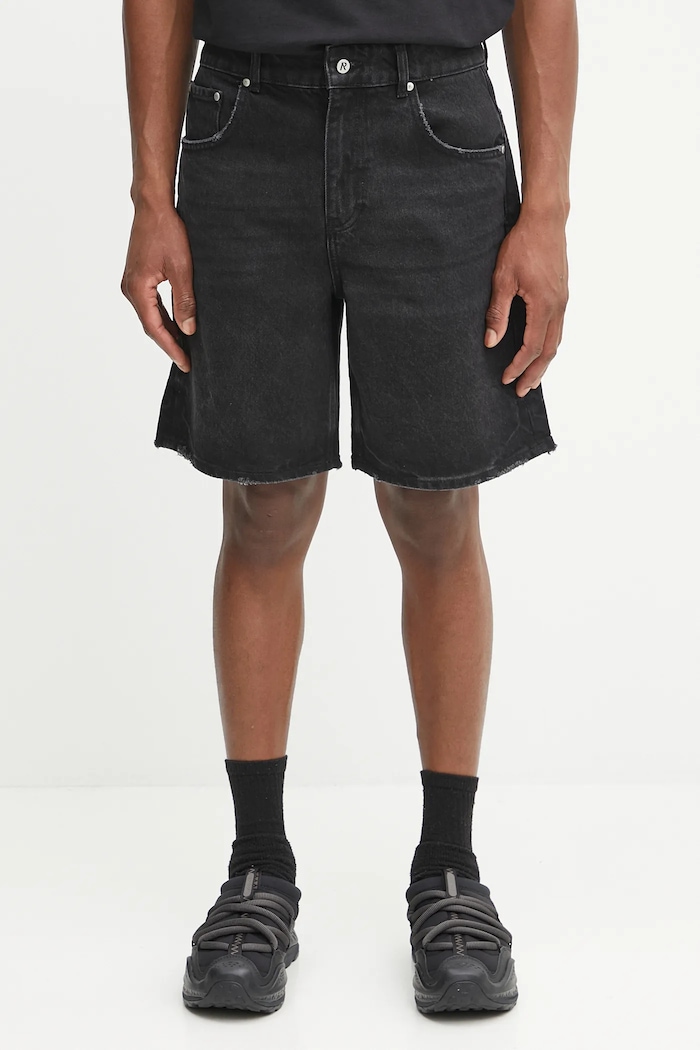 Τζιν σορτς Represent R10T Tailored Denim Shorts απλό μαύρο MLM61038.01