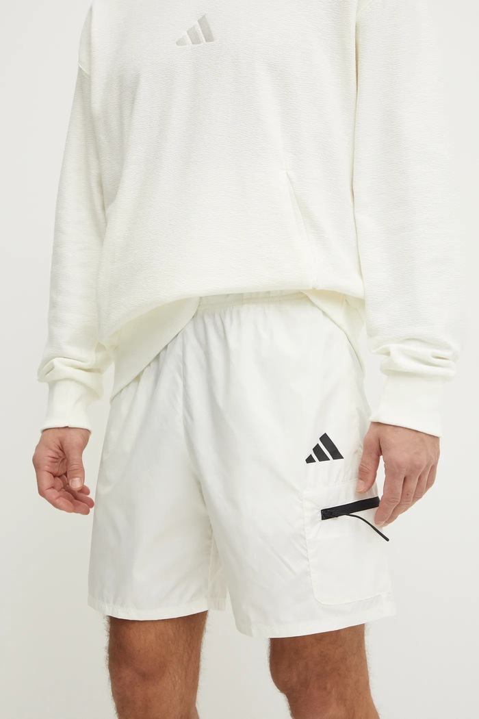 adidas szorty City Escape tkanina beżowy JF3348