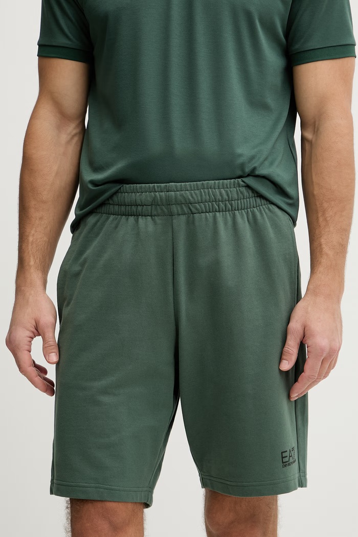 EA7 Emporio Armani trenirka kratke hlače moške bombažne zelena PJVRZ.8NPS65