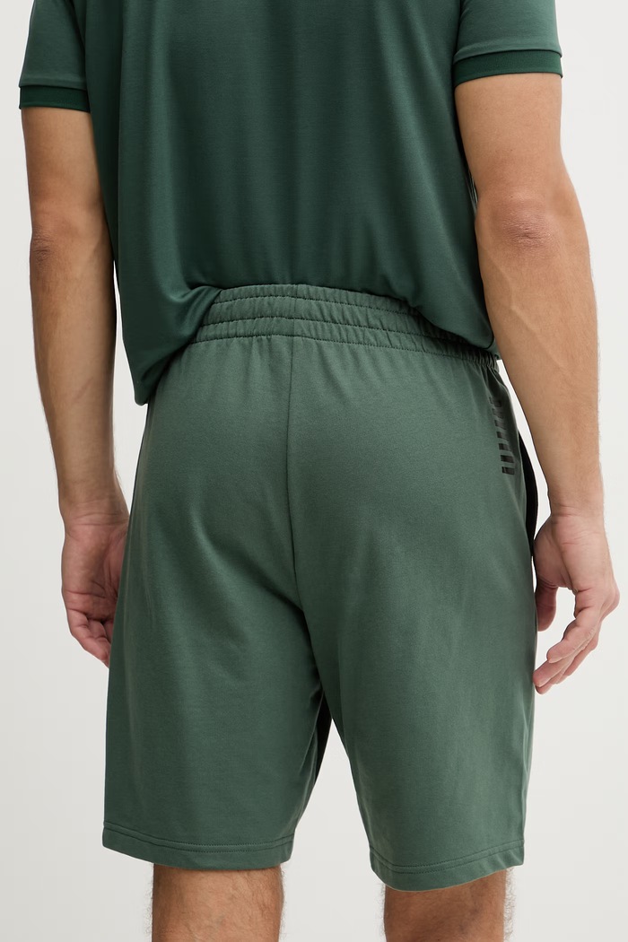 Oblačila EA7 Emporio Armani trenirka kratke hlače moške bombažne PJVRZ.8NPS65 zelena
