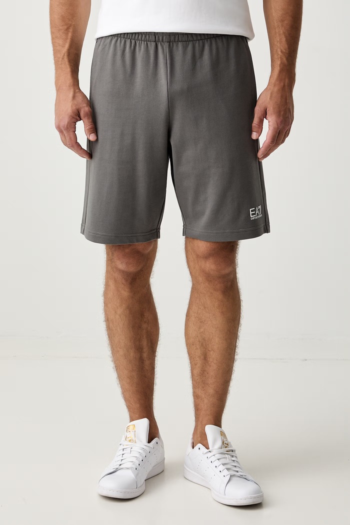 EA7 Emporio Armani szorty dresowe męskie bawełniane PJVRZ.8NPS65 szary SS26