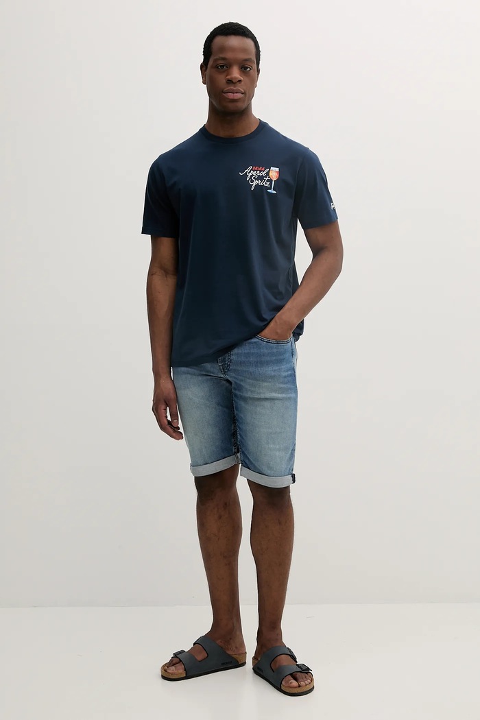 Rifľové krátke nohavice Karl Lagerfeld 552833.265820 modrá SS26