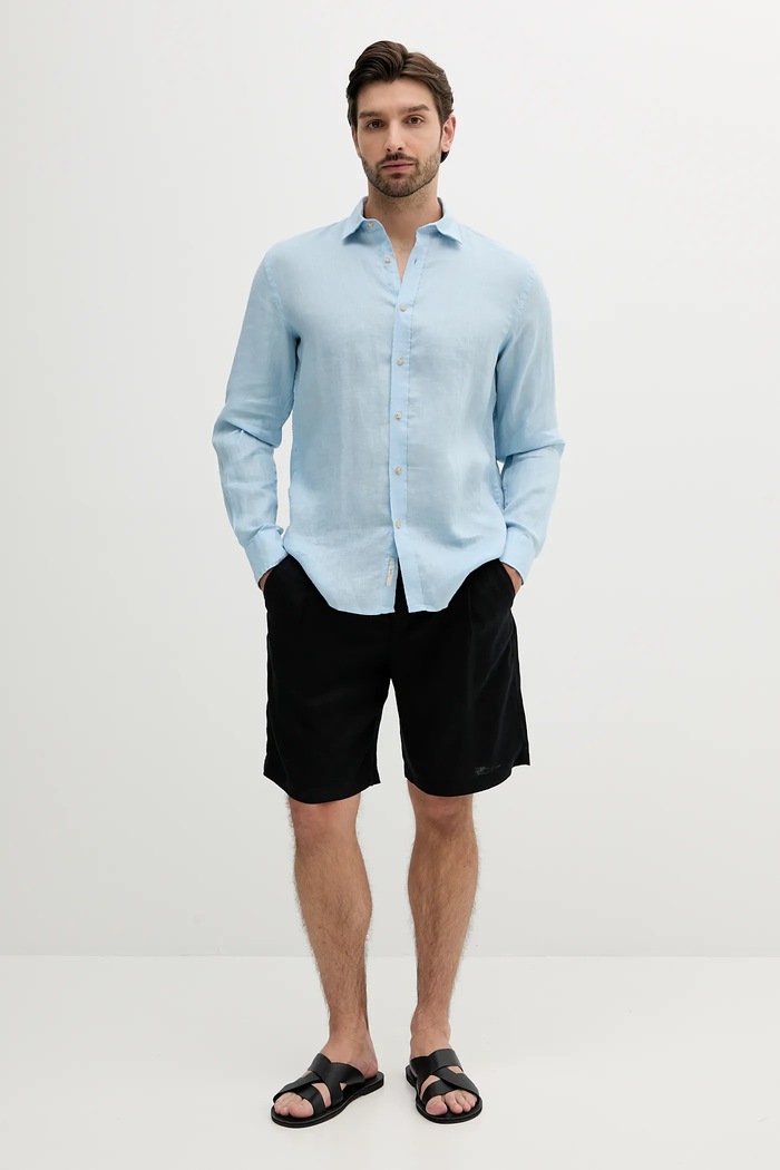 United Colors of Benetton Σορτς Ανδρικά λινά 4AGHU900Z μαύρο SS26