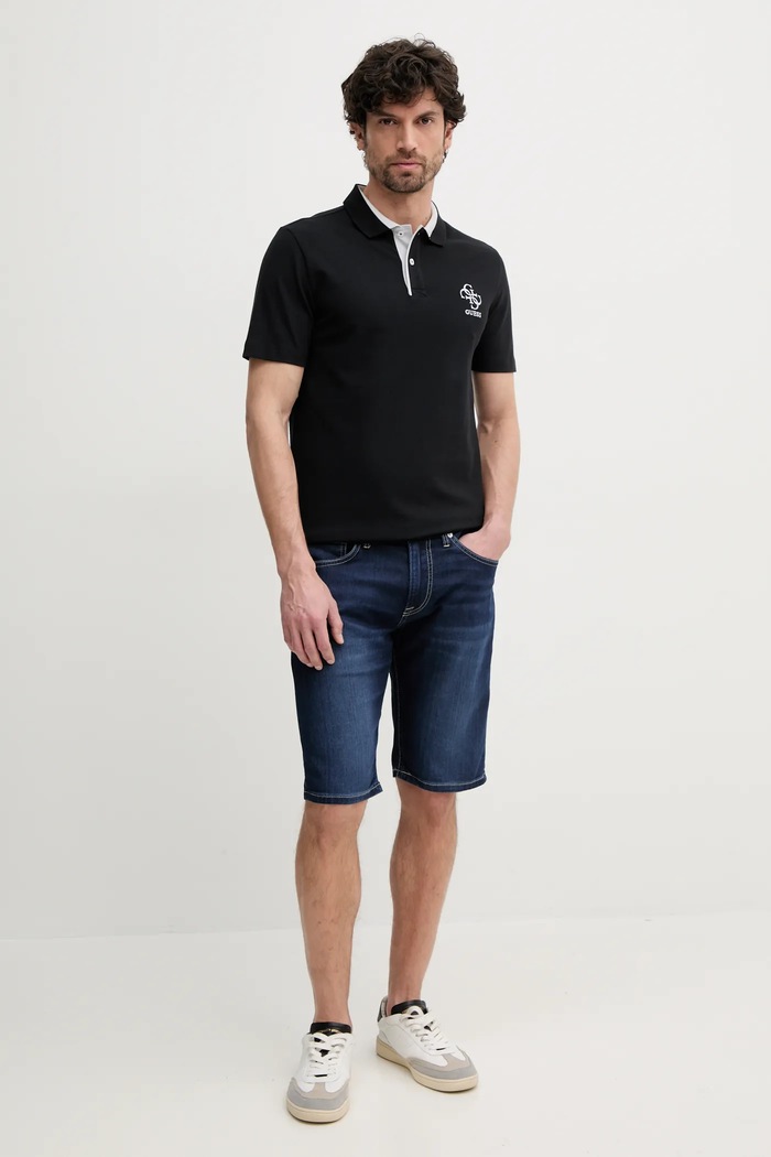 Pepe Jeans Szorty jeansowe SLIM GYMDIGO SHORT TRACK PM801075EE4 granatowy SS25