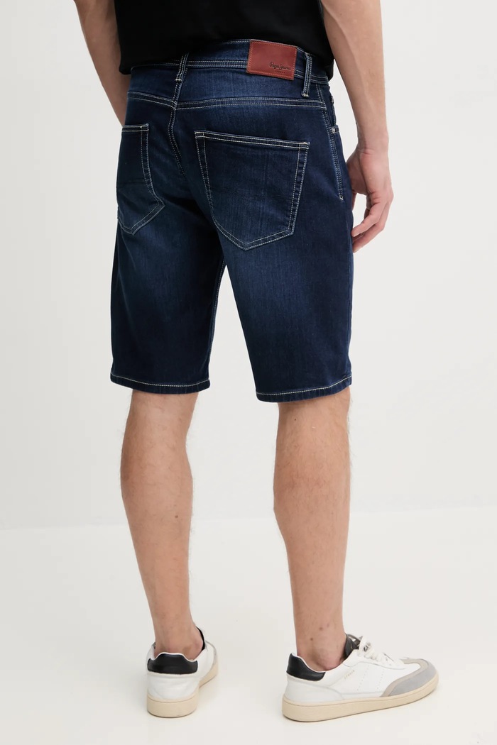 Odzież Pepe Jeans Szorty jeansowe SLIM GYMDIGO SHORT TRACK PM801075EE4 granatowy