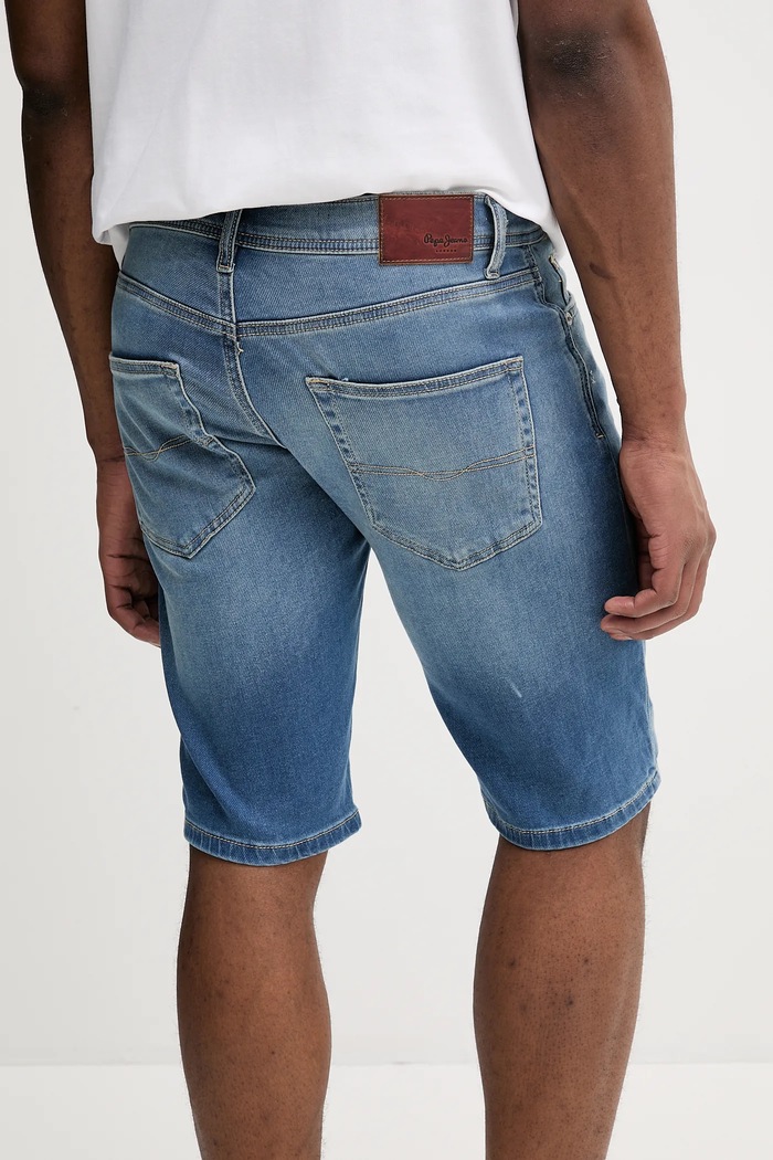 Odzież Pepe Jeans Szorty jeansowe SLIM GYMDIGO SHORT TRACK PM801075HV1 niebieski