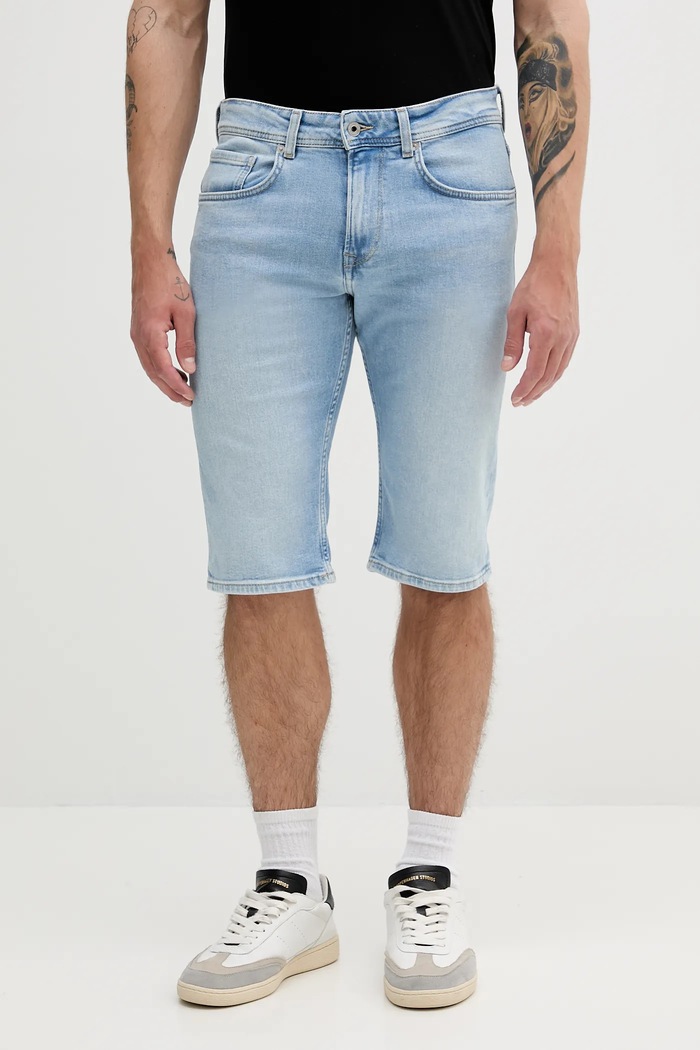 Traper kratke hlače Pepe Jeans STRAIGHT SHORT CASH bez uzorka plava PM801081ID0