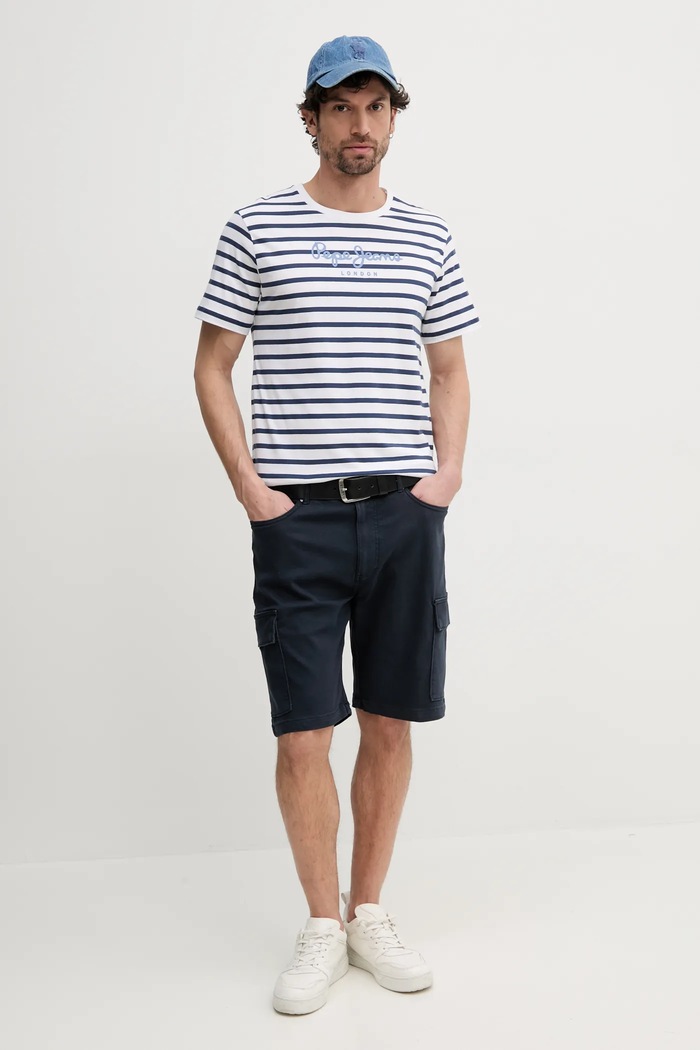 Šortky Pepe Jeans GYMDIGO FIVE POCKETS CARGO SHORT PM801177 tmavomodrá SS25