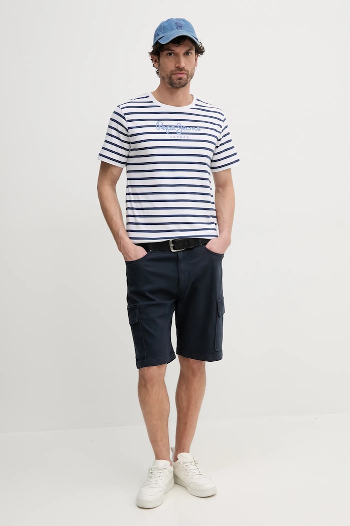 Šortky Pepe Jeans GYMDIGO FIVE POCKETS CARGO SHORT PM801177 tmavomodrá SS25