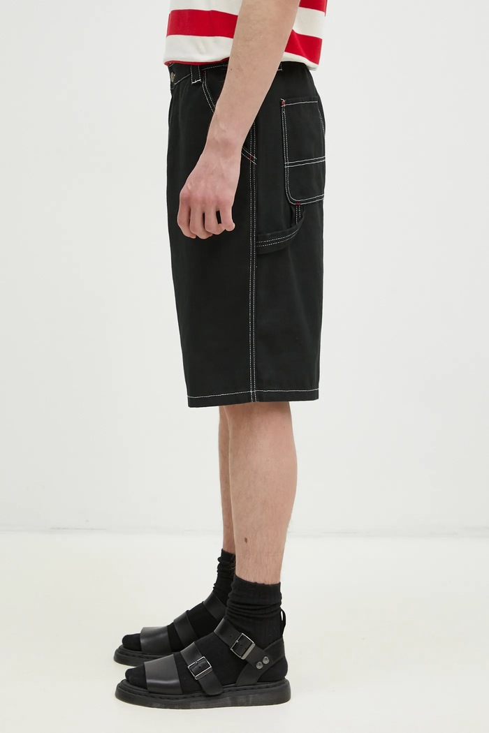 Jeans kratke hlače ICECREAM Canvas Carpenter Shorts ICW002 črna SS25