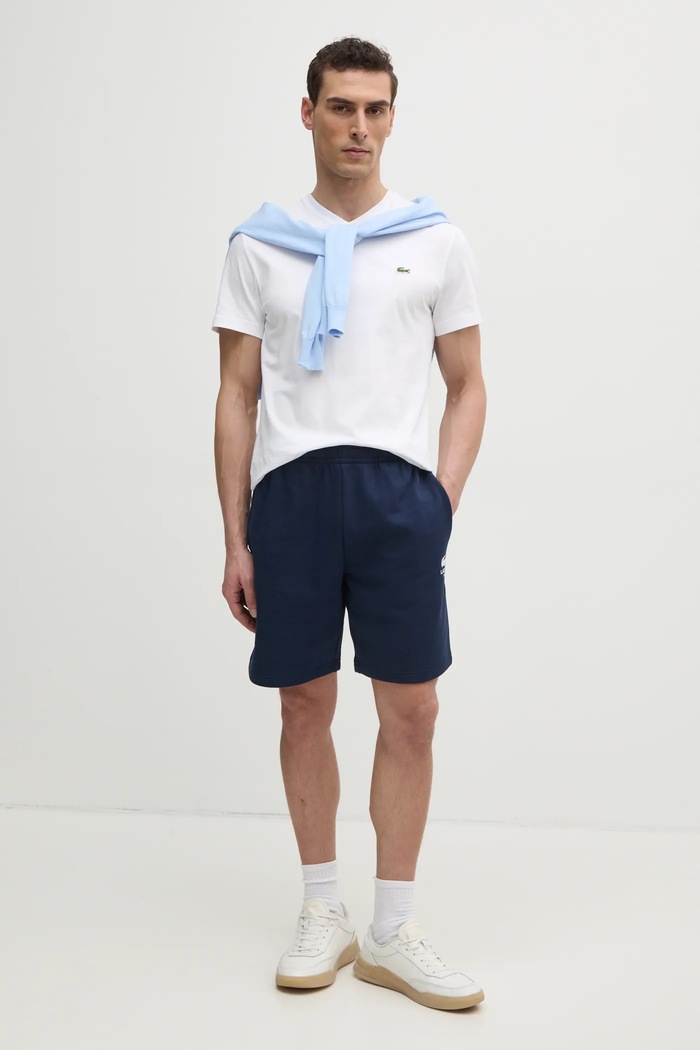 Bavlněné šortky Lacoste GH0990 námořnická modř SS25