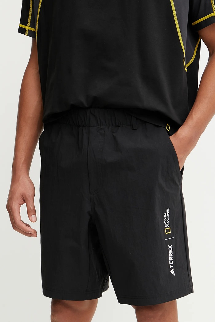 Sportovní šortky adidas TERREX x National Geographic látka černá JD5845