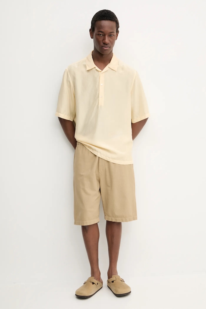 BARENA VENEZIA pantaloni scurti din bumbac Camicia Mola PAU5096.2763 verde SS25