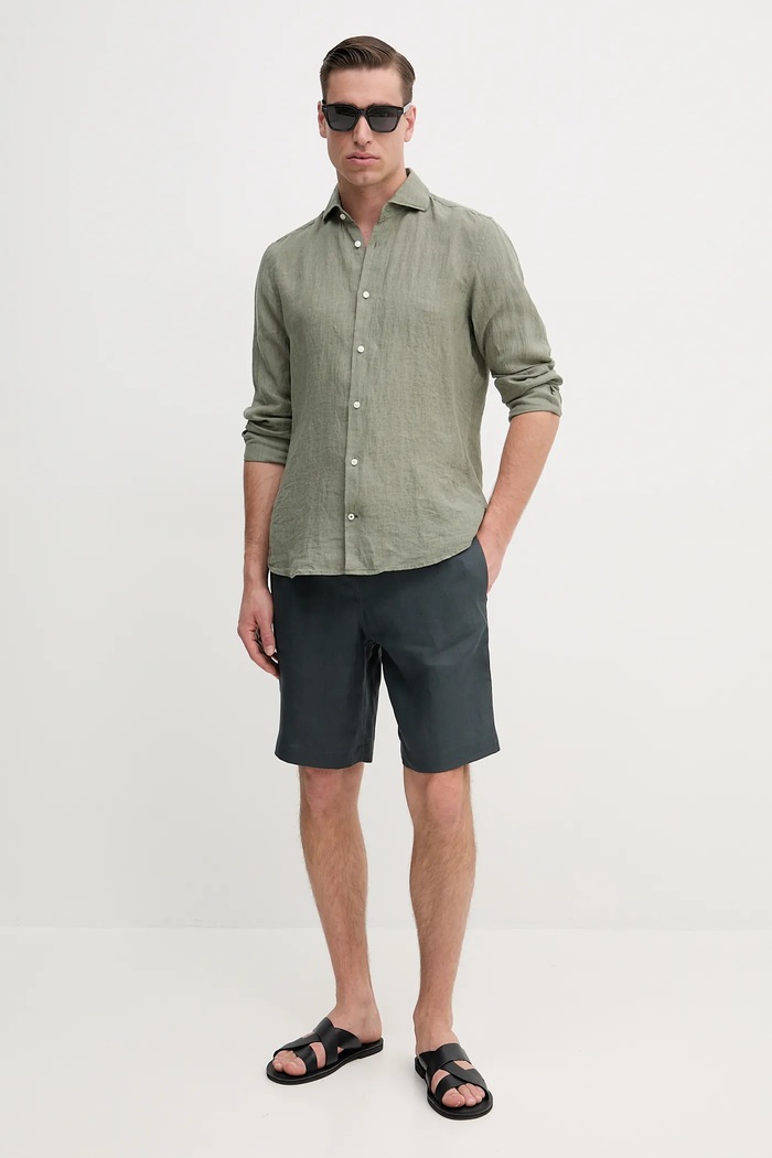 Ľanové šortky ZADIG&VOLTAIRE WMBS01061.310 sivá SS25