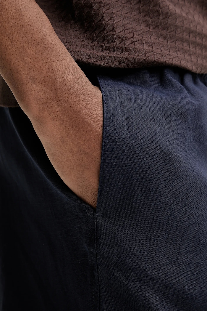 ZADIG&VOLTAIRE pantaloni scurți din in bleumarin WMBS01061.404