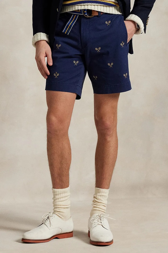 Хлопковые шорты Polo Ralph Lauren 710963496 тёмно-синий SS25
